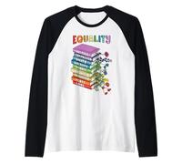 Libros sobre Igualdad de Derechos Bondad Paz Amor Inclusión Camiseta Manga Raglan