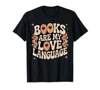 Libros Son mi Amor Lenguaje Retro Groovy 70s Book Lover Camiseta