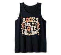 Libros Son mi Amor Lenguaje Retro Groovy 70s Book Lover Camiseta sin Mangas