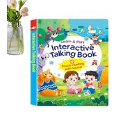 Libros Sonoros Niños - Recargable USB + Tacto Alta Sensibilidad | Audiolibro Vocabulario Inglés | 14 Temas Interactivos Aprendizaje para Edades 0-6 Años, Juguete Educativo para Viaje, Hogar, Escuela