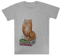Libros Y Gatos Kids Grey tee Camiseta De Manga Corta para Niños Kids Grey tee Children Short Sleeve T-Shirt