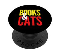 Libros y Gatos Regalo Lectura y Miaou Librero Roman Tigre PopSockets PopGrip Adhesivo