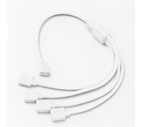 LICAEVEY 1 a 4 Cable Divisor de Argb, Cable de Extensión RGB de 3 Pines Femenino a Femenino de 5V para 3 Pines para la Compilación de PC, Encabezados Argb de Placa Base, Refrigeradores de (White)