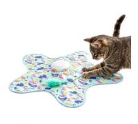 LICAEVEY Alfombra Automática de Juguete para Gatos, Almohadilla Interactiva Recargable para Gatos con Presa Que Imita el Movimiento, Motor Silencioso para Esconderse y Buscar, Tela Oxford Resistente
