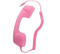 LICAEVEY Auricular Retro para Teléfono Móvil, USB C a Prueba de Radiación, Enchufe de 3,5 Mm, Altavoz y Micrófono HD Integrados, con Cable (Pink)