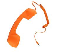 LICAEVEY Auricular Retro para Teléfono Móvil, USB C a Prueba de Radiación, Enchufe de 3,5 Mm, Altavoz y Micrófono HD Integrados, con Cable (Orange)