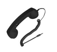 LICAEVEY Auricular Retro para Teléfono Móvil, USB C a Prueba de Radiación, Enchufe de 3,5 Mm, Altavoz y Micrófono HD Integrados, con Cable (Black)