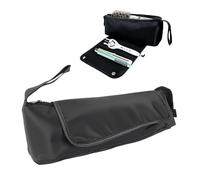 LICAEVEY Bolsa de Viaje 2 en 1 para Herramientas para el Cabello con Tapete Resistente Al Calor, Bolsa Organizadora Portátil de Gran Capacidad para Plancha, Rizador y Herramientas de (Black)