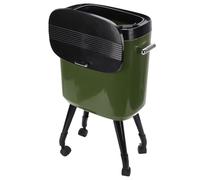 LICAEVEY Bote de Basura Alto de 15 Litros con Ruedas, Cubo de Basura de Diseño Estrecho y Delgado para Cocina y Baño, Patas Altas que No Se Doblan, Pedal y Tapa Incluidos (GREEN)