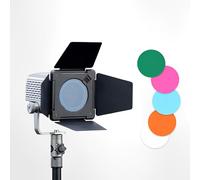 LICAEVEY Bowens Mount Barn Door Kit: Granero de 4 Hojas con una Cuadrícula de Panal de 30 ° y Filtros de Gel de 4 Colores (Azul, Verde, Naranja, Violeta) para Reflector Estándar de 7.9 "