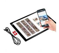 LICAEVEY Caja de Luz para Visor de Diapositivas para Escanear Diapositivas y Películas, Caja de Luz LED Ultrafina con Atenuación de 3 Niveles y Soporte de Aplicaciones, Alimentación