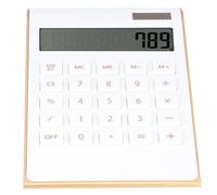 LICAEVEY Calculadora de Energía Solar Ultrafina para Suministros de Oficina Comercial, Pantalla LCD de 10 Dígitos para el Hogar, Color Negro (White)