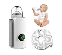 LICAEVEY Calentador de Biberones Portátil para Viajes, Calentador de Leche Inalámbrico para Bebés con Temperatura Constante y Calentamiento Rápido, Funda Calentadora de Biberones