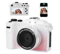 LICAEVEY Cámara Digital de 5k para Fotografía, Cámara de Vlogging Wifi de Enfoque Automático de Zoom Digital de 80mp 18x para Video de YouTube con Pantalla de 3 Pulgadas y Flash, Anti (rosa degradado)