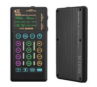 LICAEVEY Cambiador de Voz Portátil Bluetooth Multifuncional, Modulador de Voz de 8 Efectos de Sonido con Luces RGB Geniales, Placa de Sonido para PC, Teléfono, Tableta, Transmisión en,