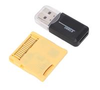 LICAEVEY Cartucho con Adaptador de Tarjeta Compatible con 2DS 3DS LL MD GB GBC FC PCE, Tarjeta de Videojuego Dual Core Revolution Precargada Plug and Play para la Serie DS/3DS (Yellow)