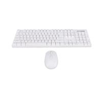 LICAEVEY Combo de Teclado y Mouse Inalámbricos, Juego Ergonómico de 2.4G con 104 Teclas y Mouse Contorneado para PC, Alcance de 10 M Plug-and-Play para Uso en Oficina/hogar (White)