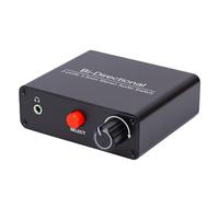 LICAEVEY Conmutador de Sonido Estéreo de 3,5 Mm Perilla de Volumen | Carcasa Metálica CNC, Contactos Dorados, Compatibilidad con PC Portátil, Altavoces para Auriculares, Selector Auxiliar, Uso