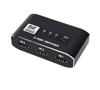 LICAEVEY Conmutador Multimedia HD para Consolas de Juegos, Monitores de Televisores, Conmutador HDMI 2.1 8K 60Hz 4K 120Hz con Ancho de Banda de 48Gbps y Diseño Plug Play