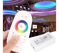 LICAEVEY Controlador LED, Atenuador Remoto RF Táctil Inalámbrico 2.4G para Tira DC 12 24V, Alcance 30m, 8A 144W, 20 Programas