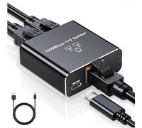 LICAEVEY Divisor Gigabit Ethernet 1 a 3, Conmutador de Red No Administrado de Alta Velocidad de 1000 Mbps con 3 Puertos, Divisor RJ45 Plug and Play para Enrutador Computadora IPTV