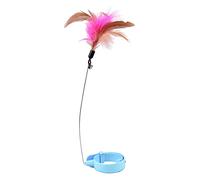 LICAEVEY El Collar Giratorio de la Pluma del Gato Juega la Varita de Burlas con la Campana para Jugar, Collar Ajustable (Blue)