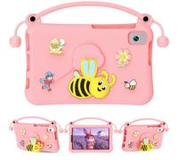 LICAEVEY Funda para Tableta a Prueba de Golpes con Lindo Soporte en Forma de Abeja, Cubierta Protectora de Espuma EVA con Asa Portátil, Liviana para Niños, Se Adapta a Tabletas Tab A9 (Pink)
