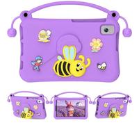 LICAEVEY Funda para Tableta a Prueba de Golpes con Lindo Soporte en Forma de Abeja, Cubierta Protectora de Espuma EVA con Asa Portátil, Liviana para Niños, Se Adapta a Tabletas Tab A9 (Violeta)
