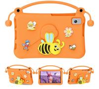 LICAEVEY Funda para Tableta a Prueba de Golpes con Lindo Soporte en Forma de Abeja, Cubierta Protectora de Espuma EVA con Asa Portátil, Liviana para Niños, Se Adapta a Tabletas Tab A9 (Orange)