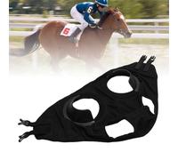 LICAEVEY Gafas de Carreras de Caballos, Cubierta para Ojos Transpirable a Prueba de de Cuero PU, Ajuste Antideslizante para Rendimiento y Entrenamiento Ecuestre (Black)