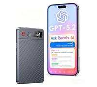 LICAEVEY Grabadora de Voz AI Pantalla Digital, Control de Aplicación Dispositivo de Grabación Activado por Voz para Conferencias Reuniones, Traducción de 112 Idiomas Transcripción de 188 (32GB)