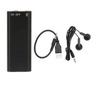 LICAEVEY Grabadora de Voz, Reducción de Ruido HD, Mini Grabadora de Carga USB Activada por Voz con Batería de 90 MAh para Reuniones, Entrevistas, Conferencias, Viajes (Inglés Neutro, Negro 8GB)