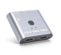 LICAEVEY HDMI 2.1 2 en 1 Salida, 16K 60Hz 8K 120Hz 4K 240Hz 48Gbps Divisor de Conmutador Bidireccional, Selector HDMI de Aleación de Aluminio para PC de Juegos, TV 4K y Proyector de