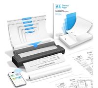 LICAEVEY Impresora Portátil sin Tinta, Impresora Térmica Inalámbrica, Compatible con Papel Térmico de 8,5 X 11 Pulgadas, Carta de 2 a 8,5 Pulgadas de Ancho, Alta Resolución, 160 Hojas por (Black)