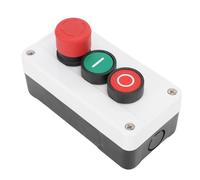 LICAEVEY Interruptor de Parada de Arranque Momentáneo, Caja de Estación con Botón Pulsador con Parada de Emergencia de Seta Roja 1NC, Botón Pulsador de Enganche 10A 1NO, IP65 a Prueba de Agua, 120V