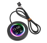 LICAEVEY Kit de Actualización de Pantalla LCD de Monitor de Temperatura de Computadora AIO de 2,1 Pulgadas, Panel de Sensor de PC con Pantalla Enfriadora de CPU Redonda para de (BLACK)