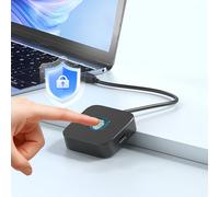 LICAEVEY Lector de Huellas Dactilares USB Compatible con Wins 10 11, Dongle para PC, Escáner Biométrico de Huellas Dactilares de Coincidencia Rápida Táctil de 360 Grados (Black)
