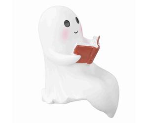 LICAEVEY Lindo Fantasma Leyendo Libro Luz Nocturna Resina LED (Large) | Funciona con pilas, Comodidad inalámbrica, Regalo navideño, Decoración festiva