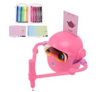 LICAEVEY Máquina de Dibujo Educativa Automática para Niños, 100 Tarjetas de Dibujo, 5 Temas, 14 Bolígrafos de Colores, Juguete de Aprendizaje Creativo para Niños Pequeños Aprendizaje (Rosada)