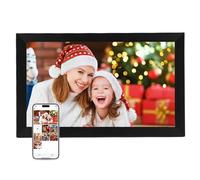 LICAEVEY Marco de Imagen Digital WiFi de 15.6 Pulgadas, 32GB, 1920 * 1080 FHD Rotado Auto Rotado Toque, Montada y Montaje en la Pared, Cuadro de Imagen Inteligente (Enchufe de la UE)