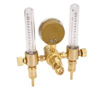 LICAEVEY Medidor de Flujo Regulador de Argón, Regulador de Gas de Doble Salida para Soldadura TIG MIG, Medidor de Flujo de Entrada CGA580 0-60CFH 0-4500PSI de Soldadura de Latón para Tanques de Gas