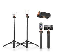 LICAEVEY Palo Selfie Trípode, Palo Selfie Extensible de Liberación Rápida, Poste de Aleación de Aluminio de 5 Secciones 140 Cm Portátil con Cabezal de Bola para Grabación de Video con