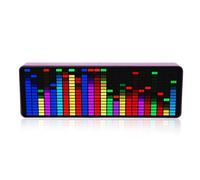 LICAEVEY Pantalla LED de Espectro Musical, 2 Métodos de Control 384 LED Sensor de Voz Analizador de Captación Ecualizador Analizador de Espectro con Reloj 20 Efectos Dinámicos 7 Colores