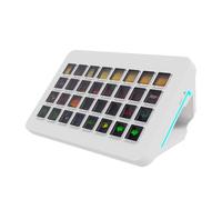 LICAEVEY Plataforma de Control de Transmisión con 32 Teclas LCD, Teclado Macro Programable, Controlador de Acceso Directo Visual Personalizado para Transmisión en por PC (White)