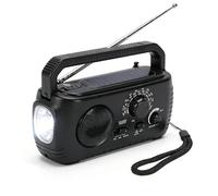 LICAEVEY Radio de Emergencia con Manivela Solar, Radio Meteorológica Portátil Am FM NOAA con Linterna LED, Batería de 1200 MAh para Acampadas Al Aire Libre, Cortes de Energía