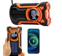 LICAEVEY Radio Meteorológica de Emergencia con Manivela de Energía Solar, Banco de Energía de 5000 MAh, Alertas NOAA, Radio Bluetooth IPX5 Resistente Al Agua para Acampar y Sobrevivir