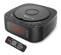 LICAEVEY Reloje de Despertador de Reproductor de CD, Reloj de Alarma de Radio FM, Radio de Carga USB de Transmisión de Escritorio Bluetooth Radio, Reproductor de CD con Control Remoto (Enchufe de la