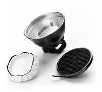 LICAEVEY Softbox de Flash Cuadrado, Fácil de Instalar con Rejilla de Panal y Difusor, Iluminación de Gran Angular para Luz de Flash Estroboscópica, Zapata Cuadrada Universal