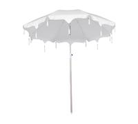LICAEVEY Sombrilla de Playa con Borlas con Protección Solar UPF 50+, Sombra Ligera Portátil, Poste de Acero Inclinable y Fibra de Vidrio