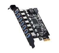 LICAEVEY Tarjeta de Expansión PCIe a USB 3.0 de 7 Puertos, Transferencia de Datos de Supervelocidad de 5 Gbps con Alimentación Estable, Plug and Play para Wins 11/10/8/7 y Linux